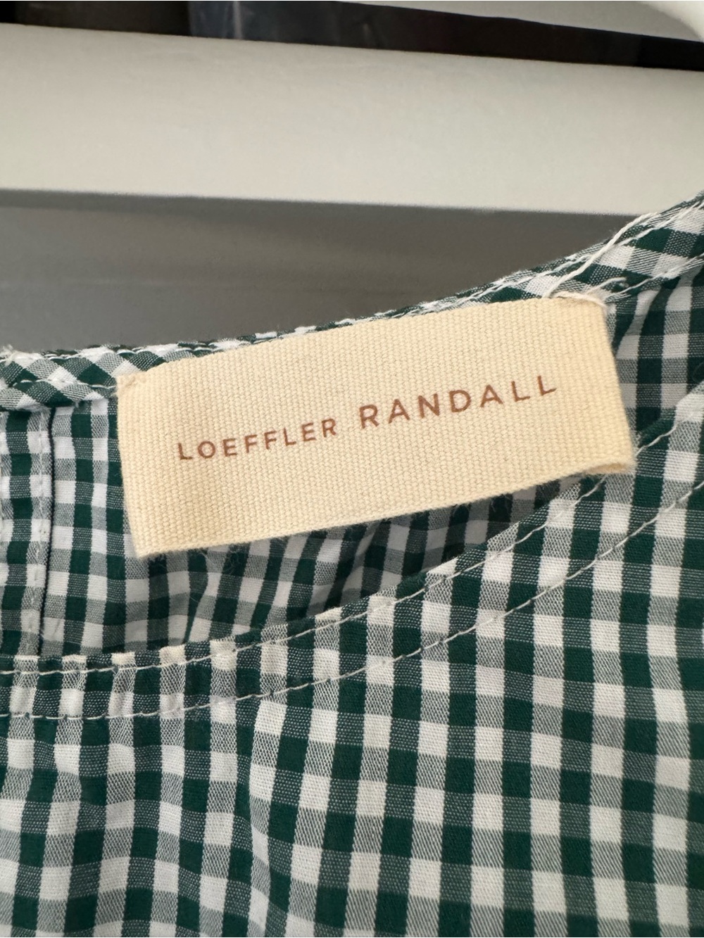 Loeffler Randall Green Gingham Puff-Sleeve Maxi Dress - Picture 9 of 11